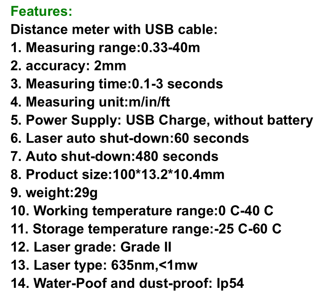 Laser rangefinder distance meter